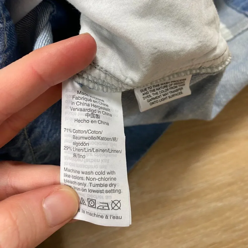 NWT‎ Madewell Petite Denim Coverall Romper Women's Size LP - Picture 13 of 13